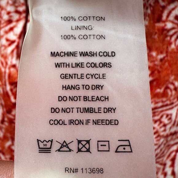 Margaret OLeary Maxi Skirt Womens S Orange White Tiered Pull On Elastic Waist - Picture 8 of 8